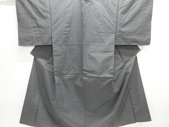 小格子織出し手織り紬男物着物アンサンブル